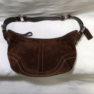 Coach Brown Suede Leather Hobo Bag - Style 9658